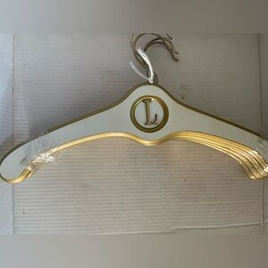 Hollywood Regency gold and cream hangers 18 by 8 “ new monogram “L”